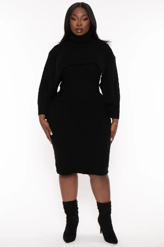 Plus Size Joyce Sweater Matching Set - Black