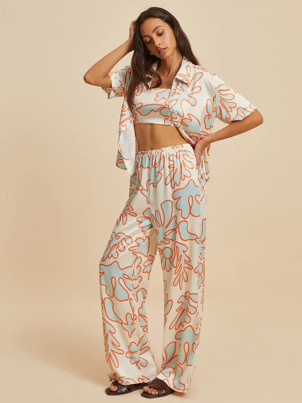 print-button-pants-set