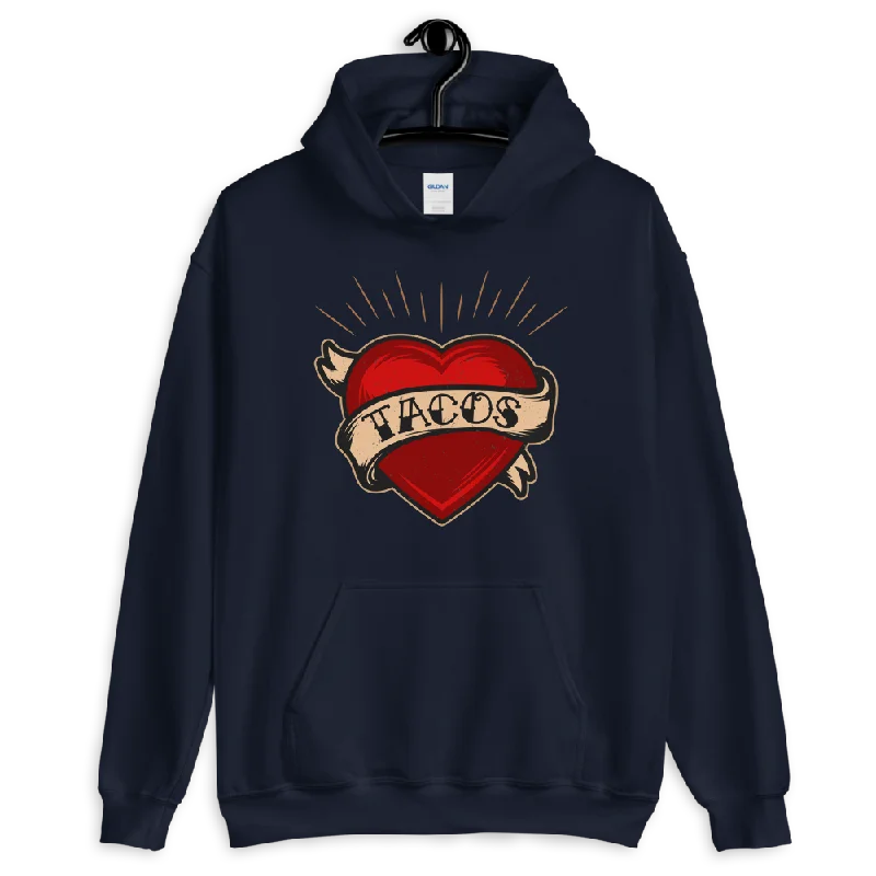 TACOS Heart Tattoo Pullover Hoodie