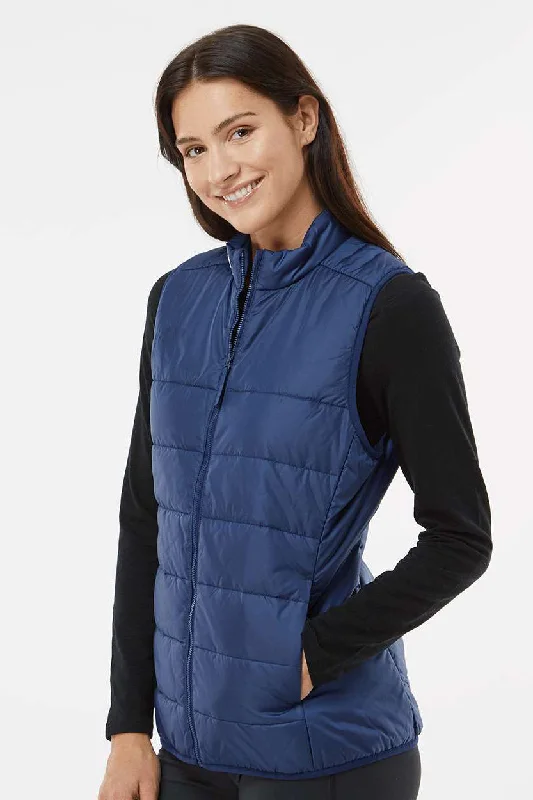 Adidas Womens Full Zip Puffer Vest - Team Navy Blue - NEW