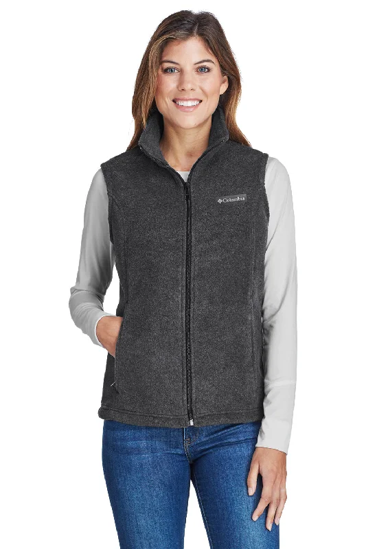 Columbia Womens Benton Springs Full Zip Fleece Vest - Heather Charcoal Grey