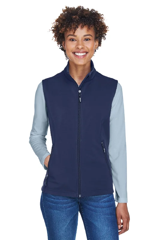 Core 365 Womens Cruise Water Resistant Full Zip Fleece Vest - Classic Navy Blue