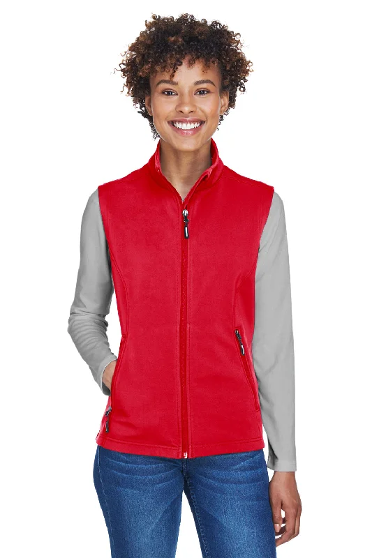 Core 365 Womens Cruise Water Resistant Full Zip Fleece Vest - Classic Red