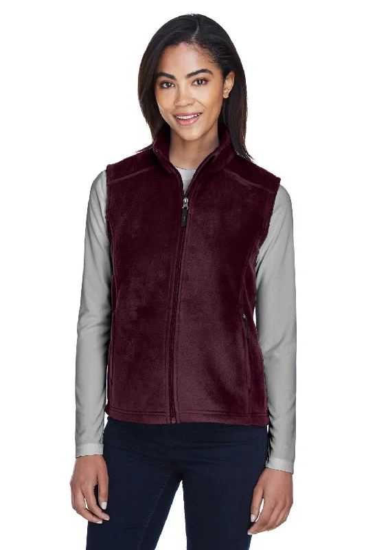 Core 365 Womens Journey Pill Resistant Fleece Full Zip Vest - Burgundy