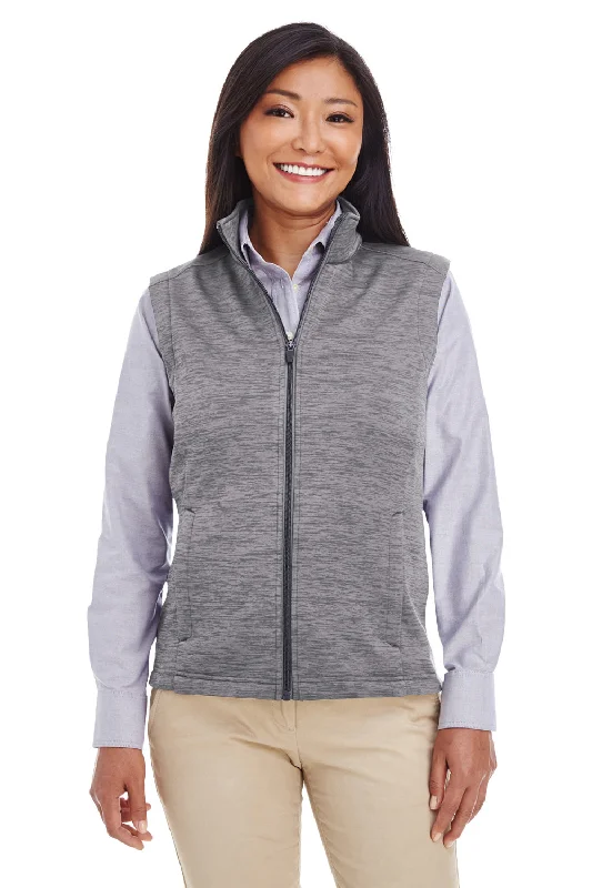 Devon & Jones Womens Newbury Full Zip Fleece Vest - Heather Dark Grey - Closeout