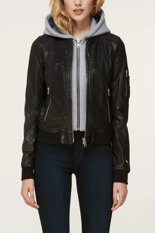 Farica Leather Bomber Jacket