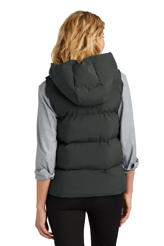 Mercer+Mettle Womens Water Resistant Full Zip Hooded Puffy Vest - Anchor Grey