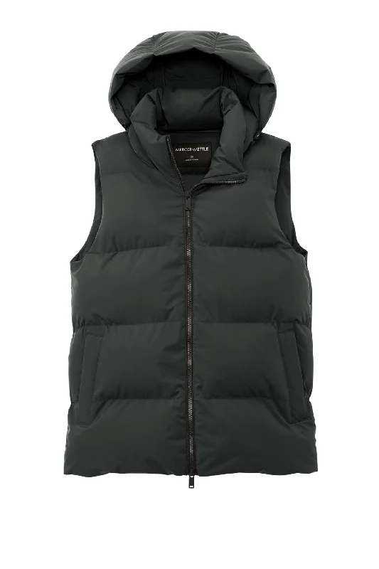 Mercer+Mettle Womens Water Resistant Full Zip Hooded Puffy Vest - Anchor Grey