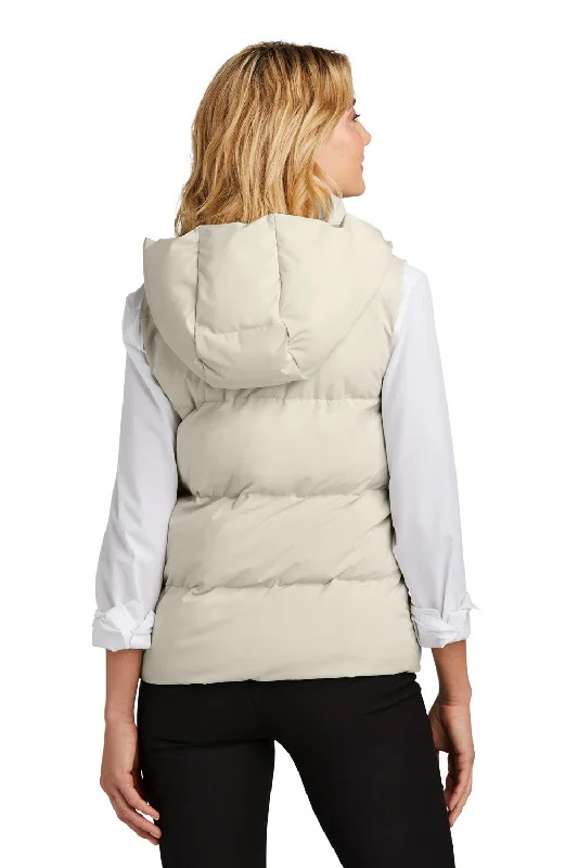 Mercer+Mettle Womens Water Resistant Full Zip Hooded Puffy Vest - Birch