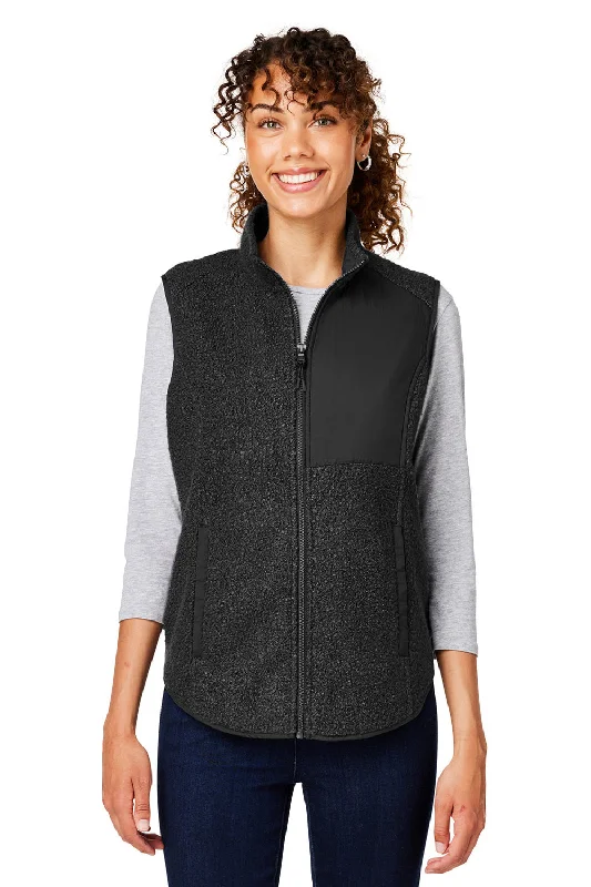 North End Womens Aura Sweater Fleece Full Zip Vest - Black