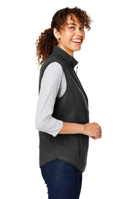 North End Womens Aura Sweater Fleece Full Zip Vest - Black