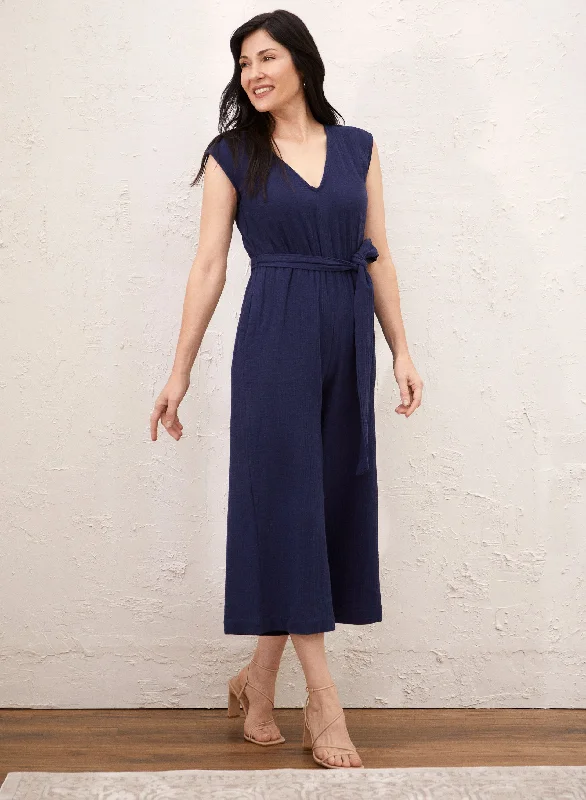 Cotton V-Neck Jumpsuit