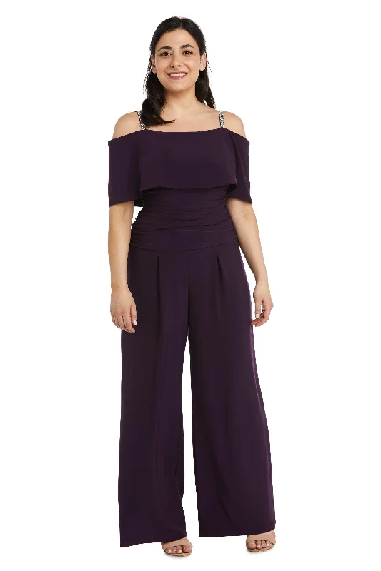 R&M Richards 5982P Petite Off Shoulder Jumpsuit