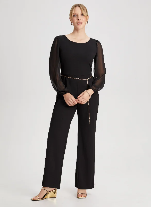 Wide Leg Belted Jumpsuit