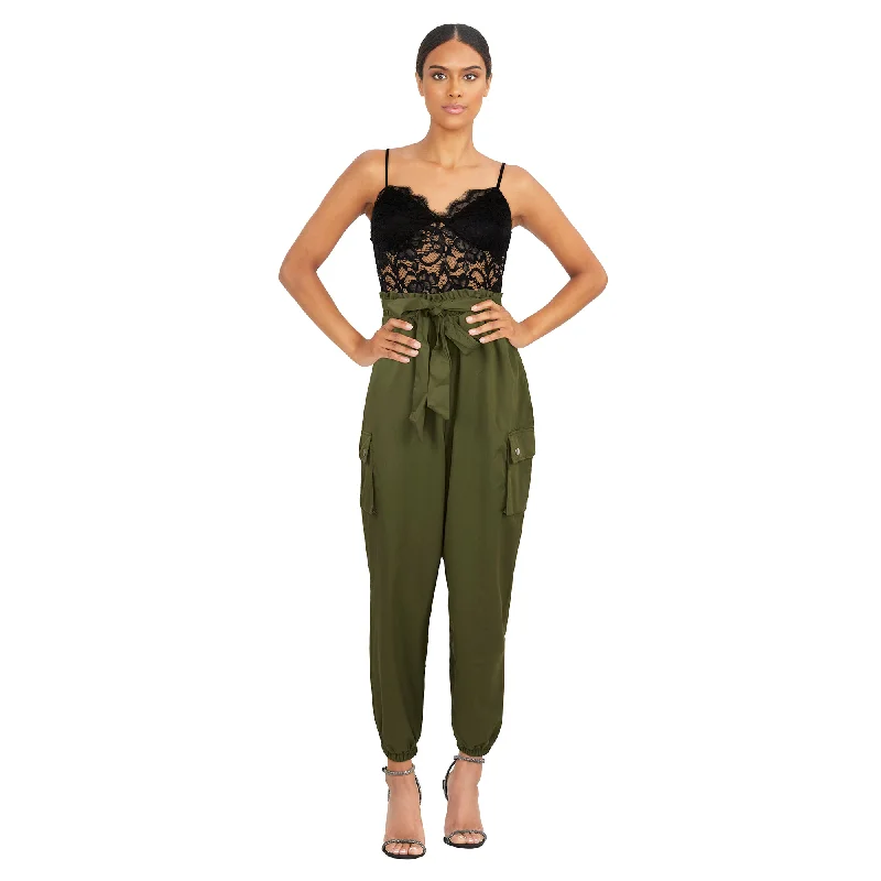 Women's Plunging V-Neck Sleeveless Jumpsuit