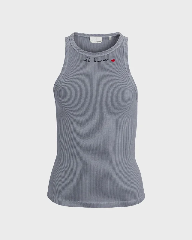 ALL KINDS Racerback Tank In Soft Slate