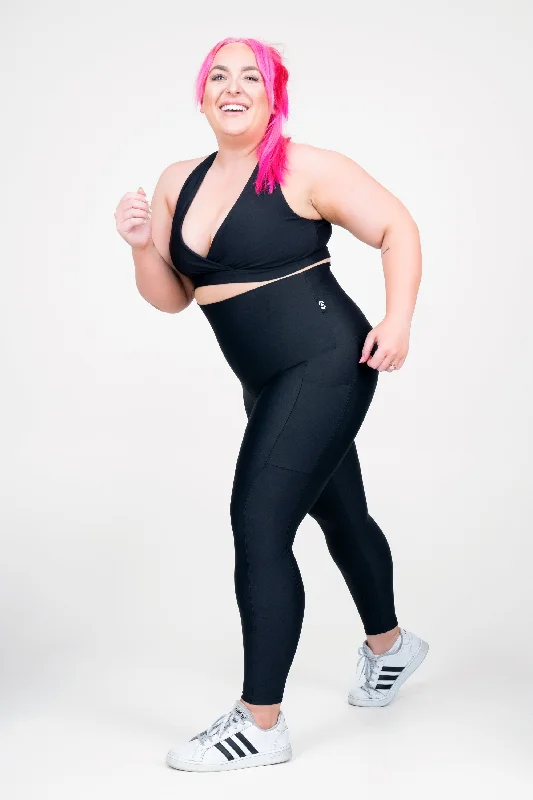 Black Performance - Panel Pocket Extra High Waisted 7/8 Leggings