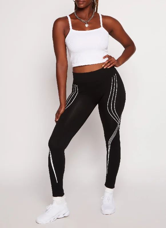 Contrast Trim Side Leggings