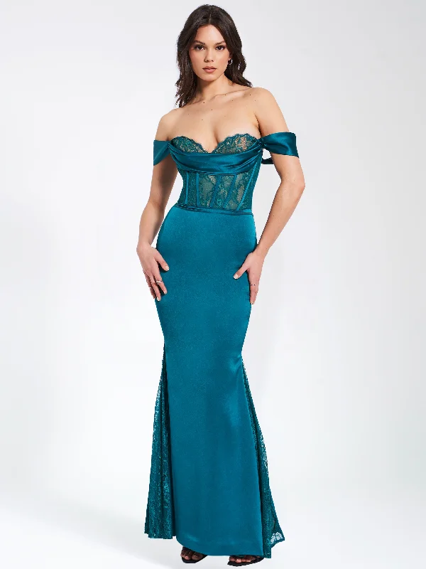 callista-teal-satin-lace-corset-maxi-dress