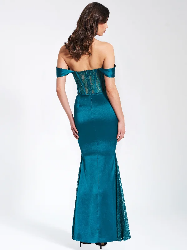 callista-teal-satin-lace-corset-maxi-dress