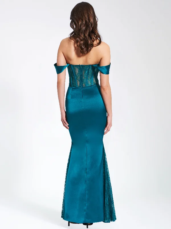 callista-teal-satin-lace-corset-maxi-dress