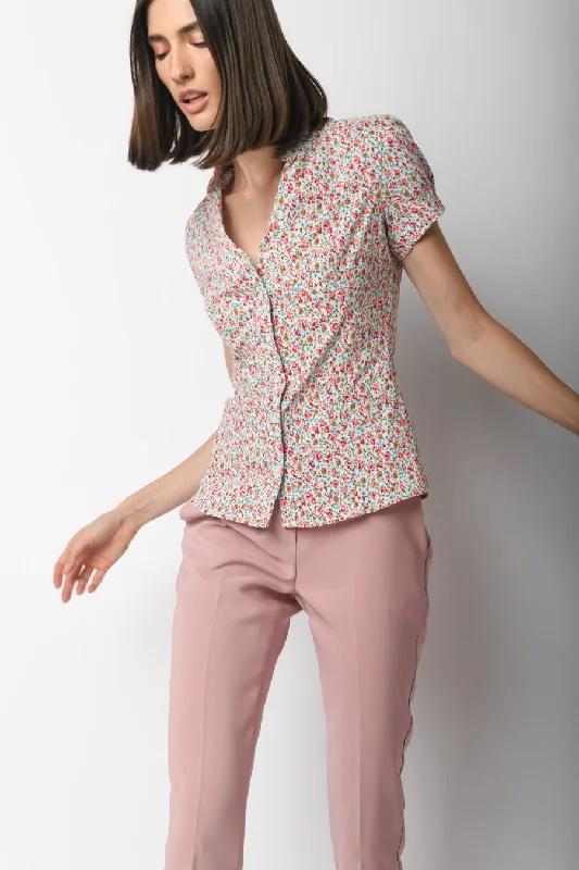 Camicia a stampa micro floreale