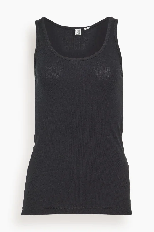 Classic Rib Tank in Black