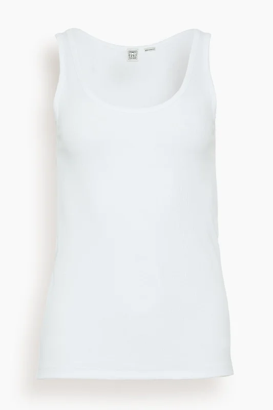 Classic Rib Tank in White