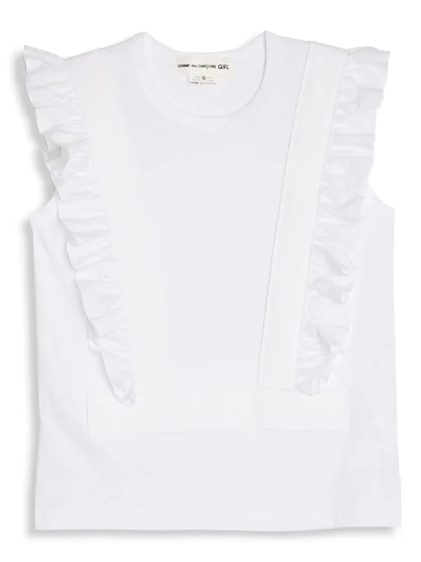 Sleeveless Ruffle-Detail Tee