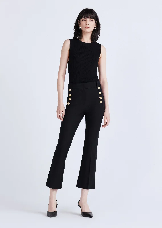 Robertson Crop Flare Trousers - Black