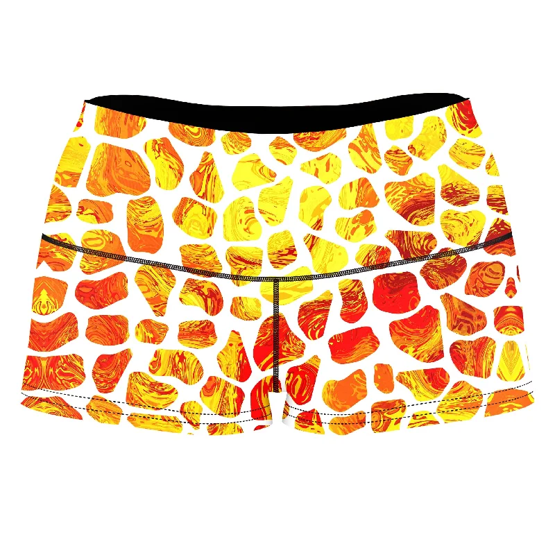 Giraffe Pattern High-Waisted Women's Shorts