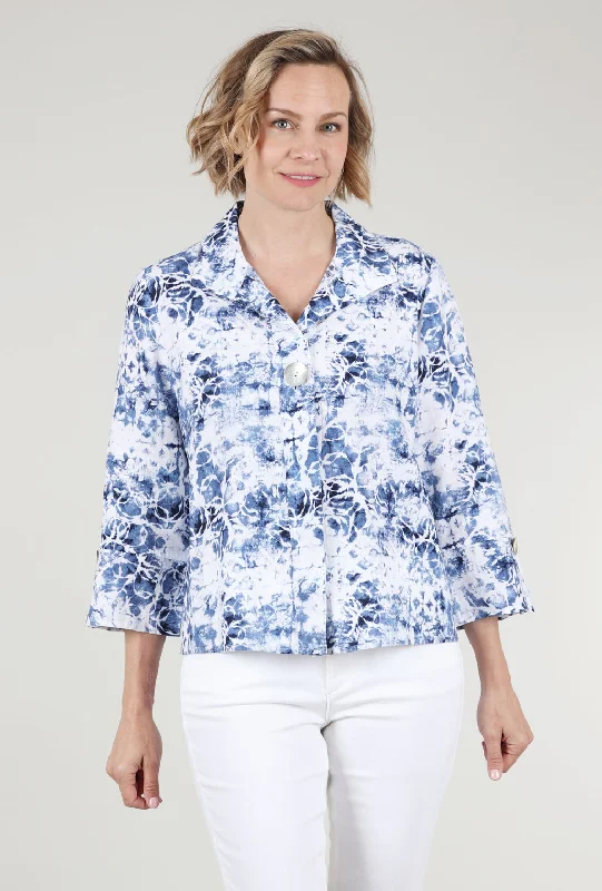 Easy Linen Batik Swing Shirt, Twilight