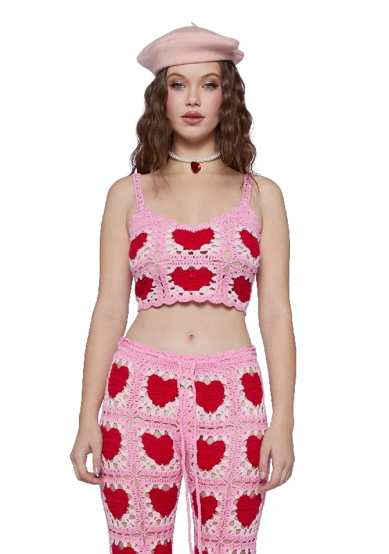 Heartfelt Kisses Crochet Tank Top