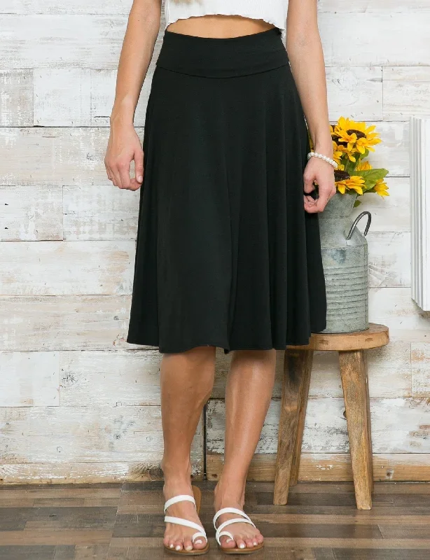 High Waisted Flattering Midi Skirt