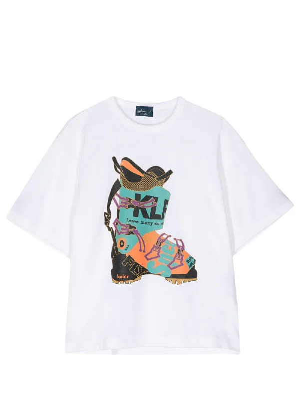 Ski Boot Print Tee White