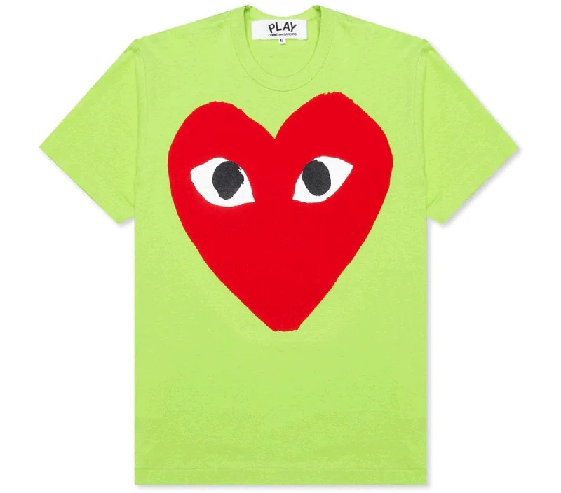 Light Green Tee With Big Red Heart Women