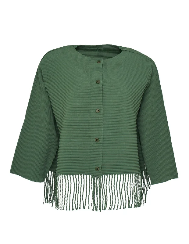 Fringe Pleats Cardigan