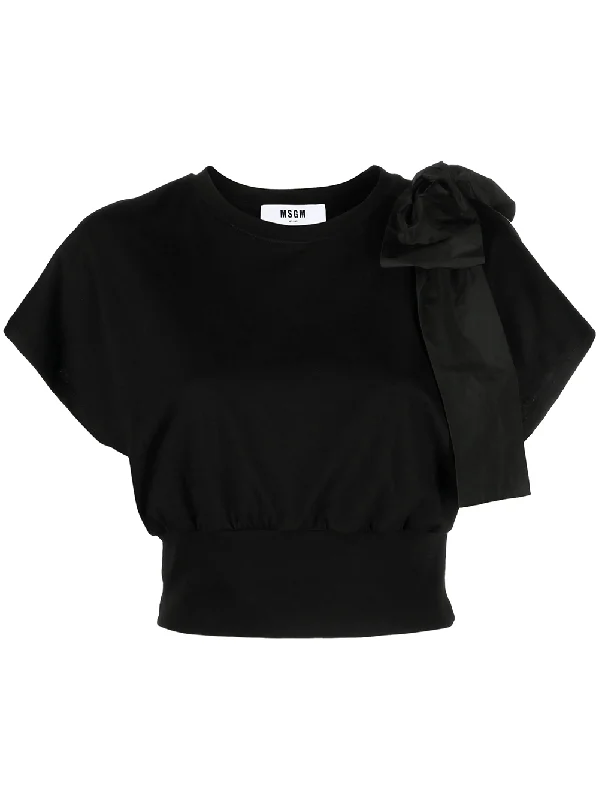 Cropped T-Shirt With Shoulder Rib