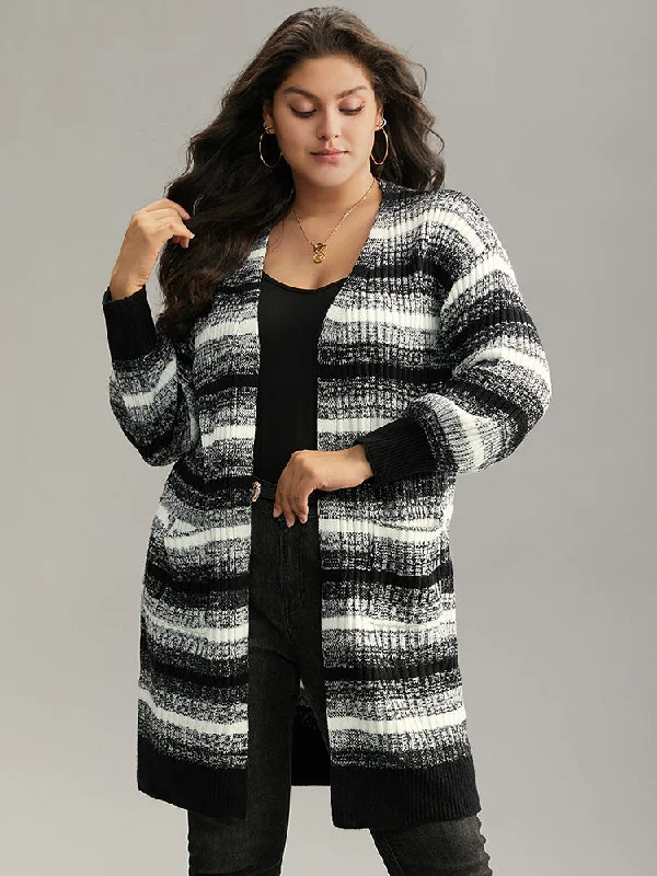 Ombre Heather Patched Pocket Cardigan