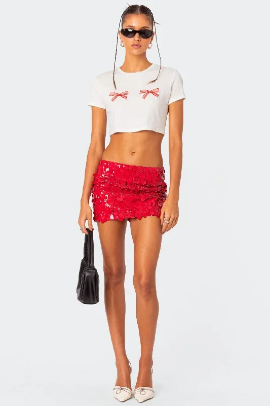 Sabina Low-Rise Sequin Mini Skirt