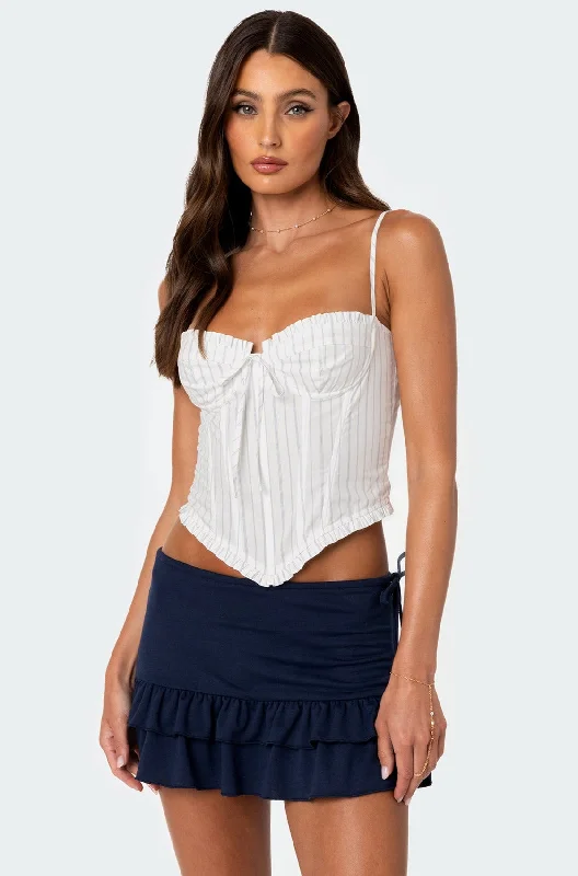 Greca Striped Poplin Corset