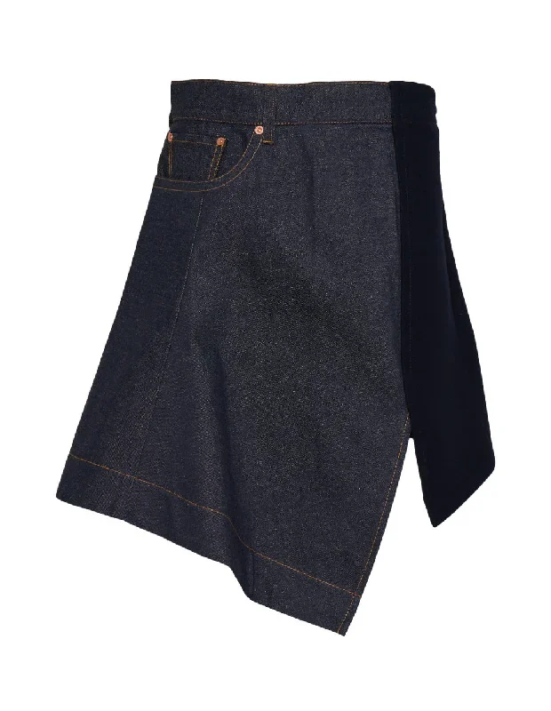 Denim x Wool Melton Skirt