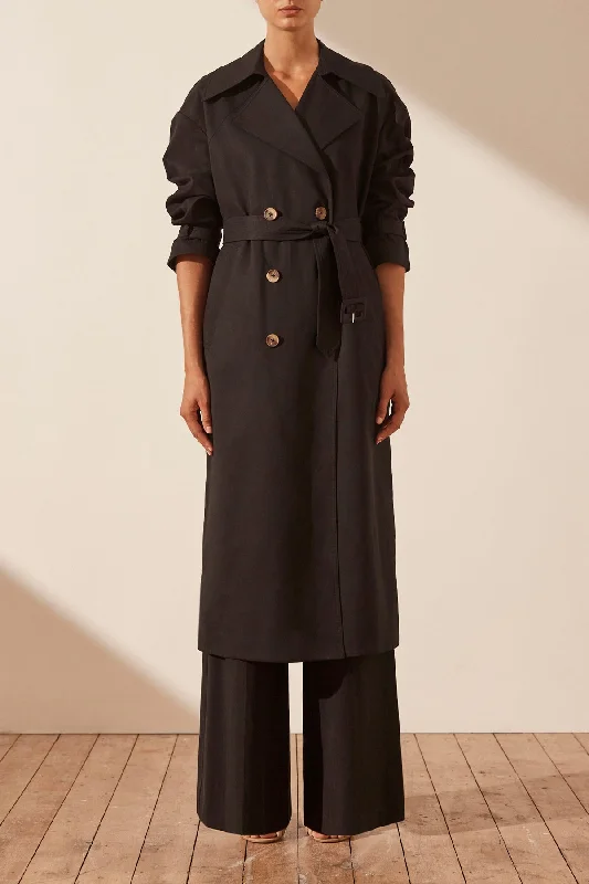 SARA TRENCH COAT - BLACK