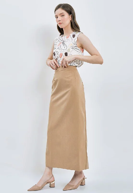 Slim Fit Basic Long Skirt