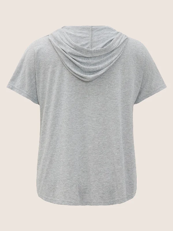 solid-batwing-sleeve-drawstring-hooded-t-shirt