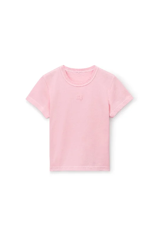 Puff Logo Shrunken Tee In Cotton Jersey