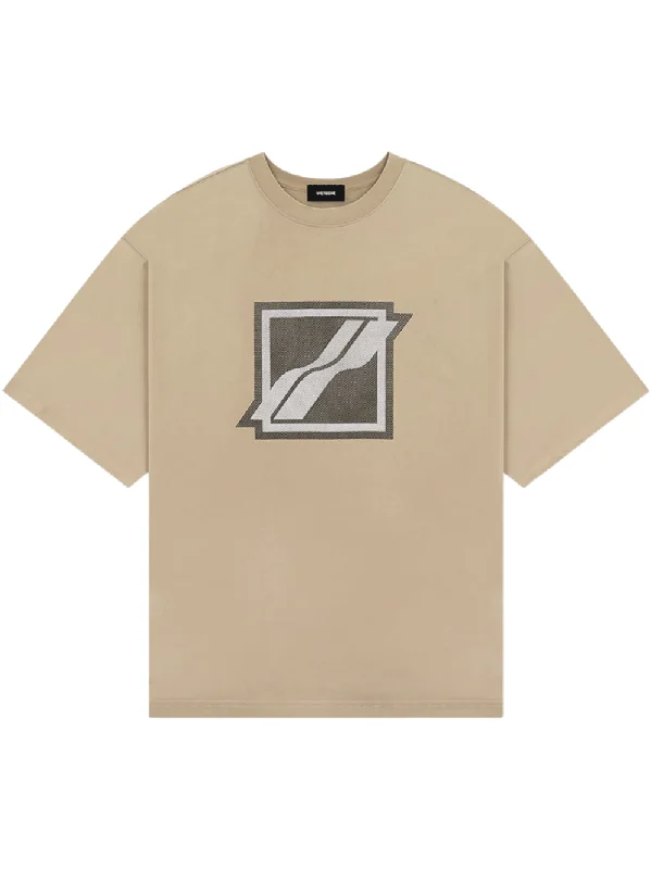 Beige Stripe Big Logo T-Shirt