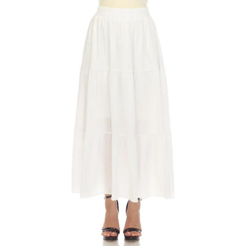 Pleated Tiered Maxi Skirt